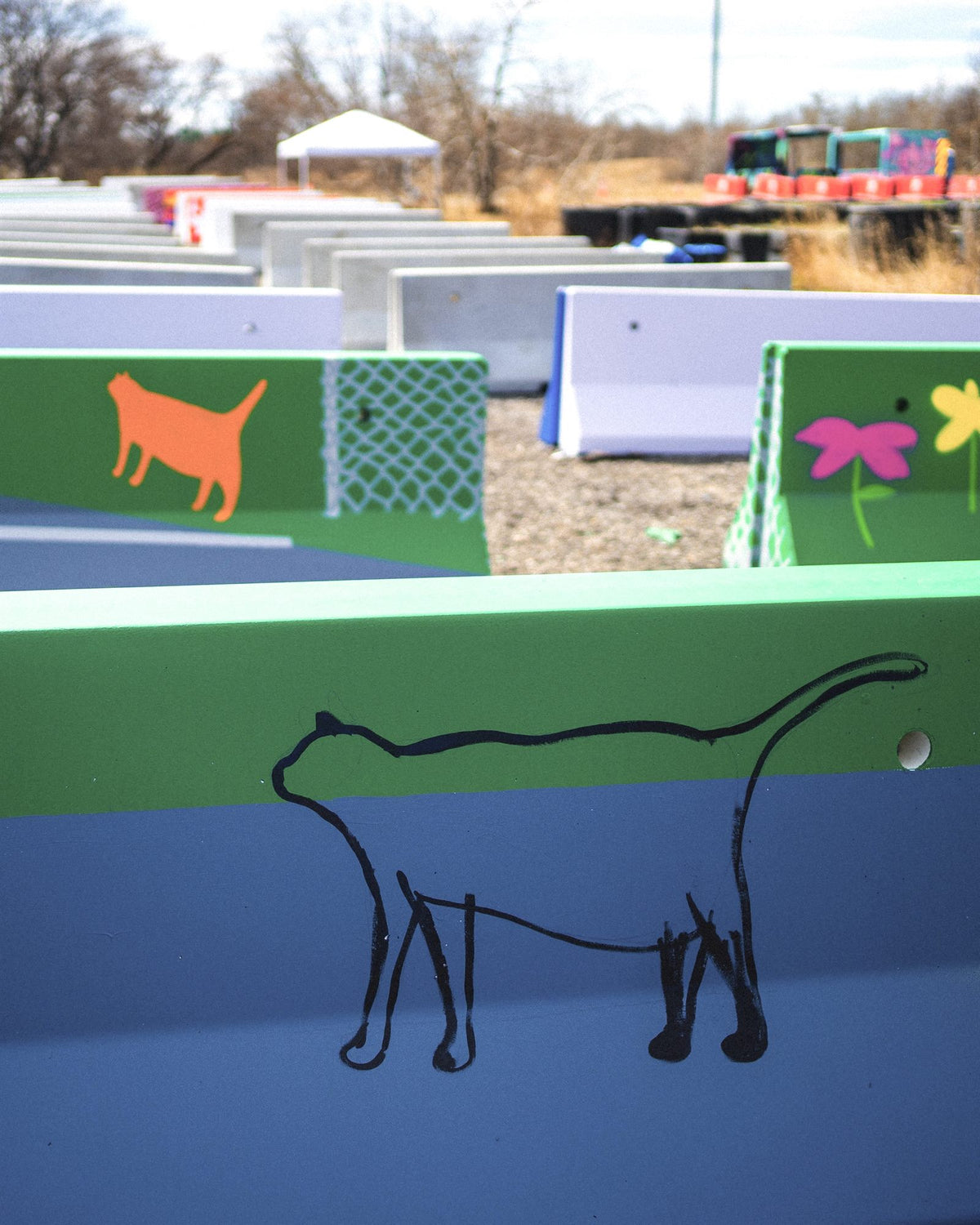 Cat Park, YYC BUMP Road Works Barrier Murals