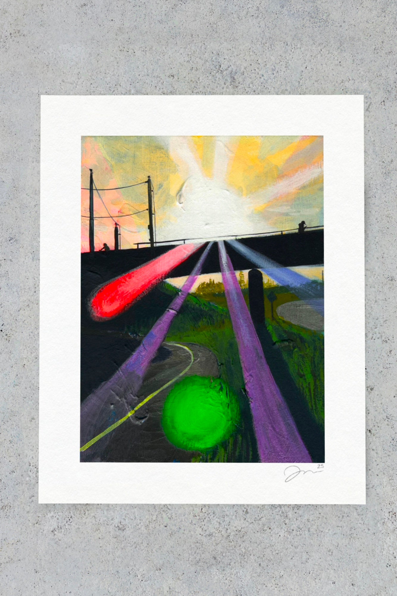 Pedestrian Bridge Sunset 8"x10" Print