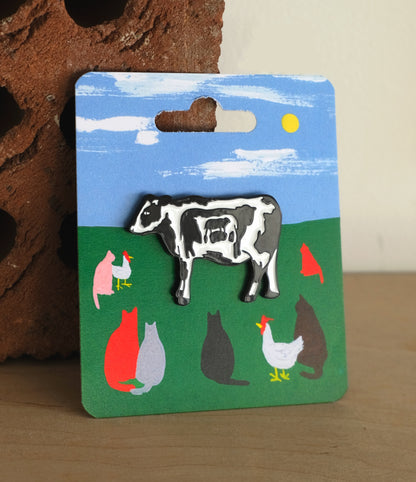 Infinity Cow Enamel Pin