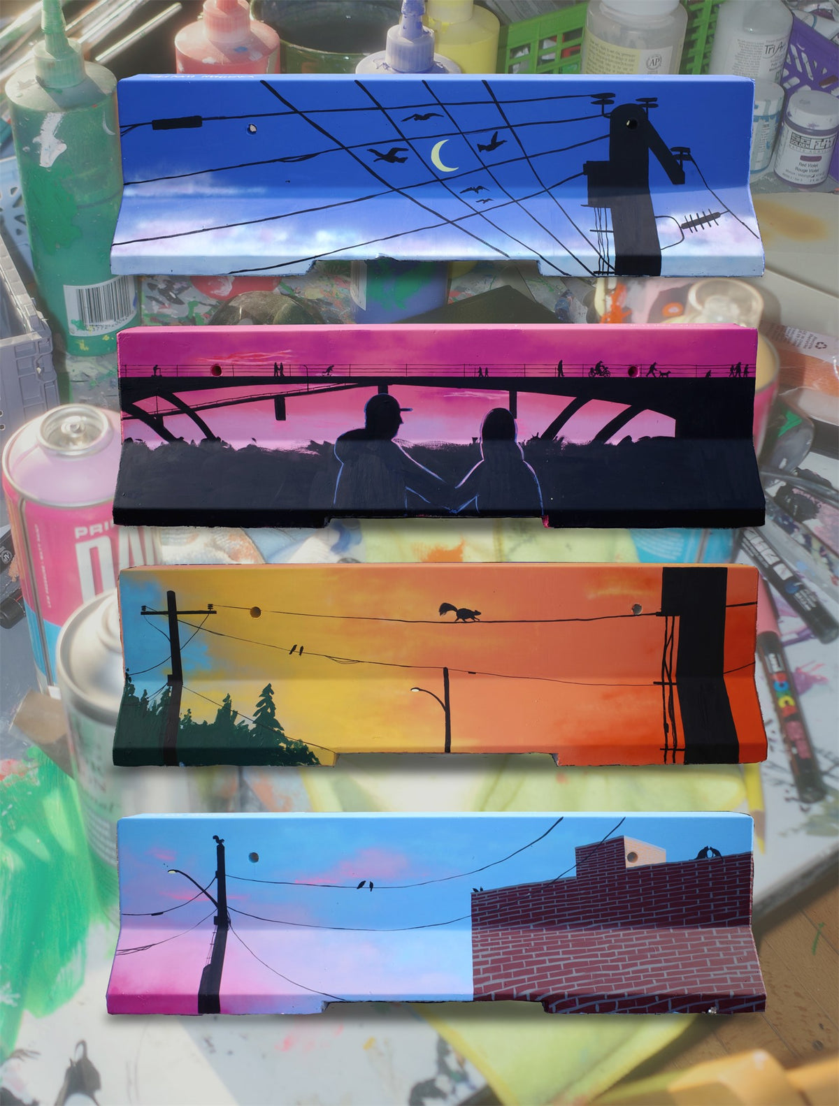 YYC BUMP G7 Summit Road Works Barriers mural