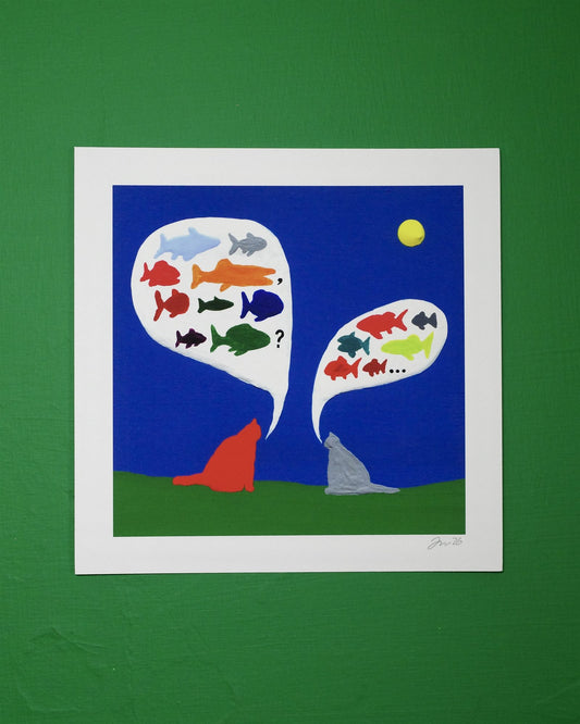 Cats Talking Print