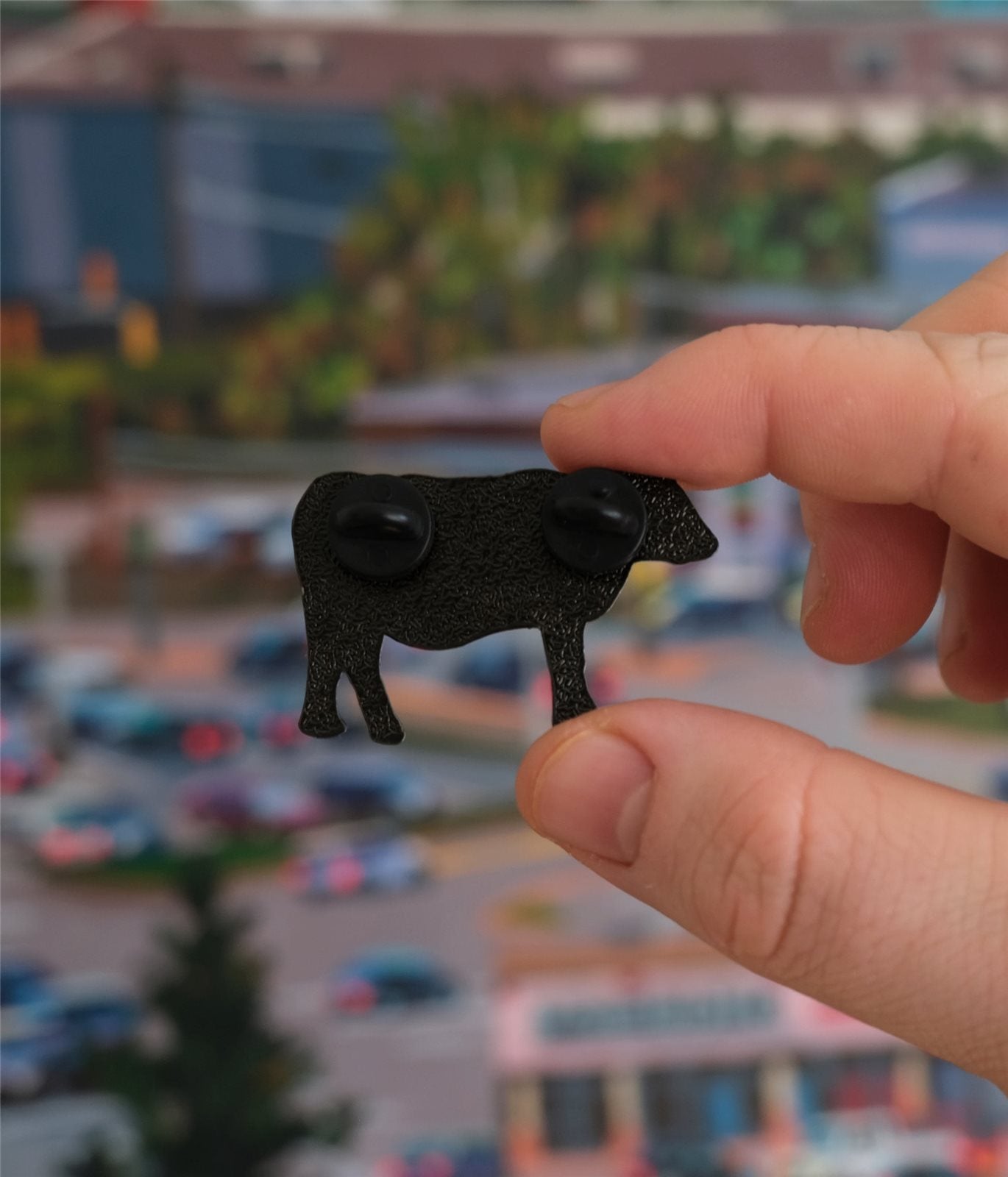Infinity Cow Enamel Pin, alternate view